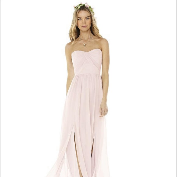 Social Bridesmaids Dresses & Skirts - Blush Strapless Georgette Gown